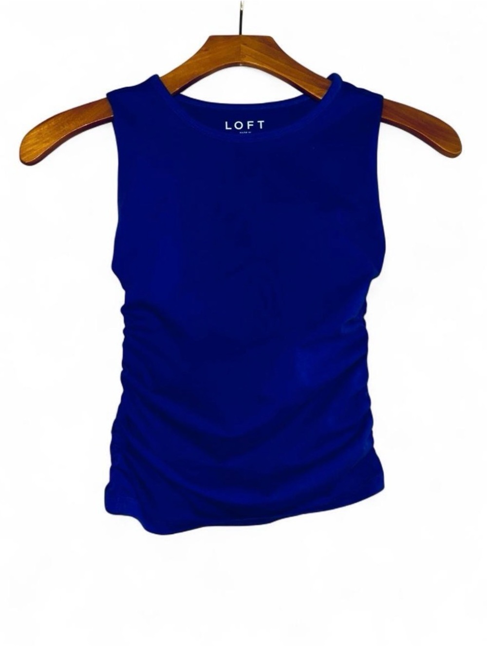 LOFT Royal Blue Sleeveless Ruched Tank